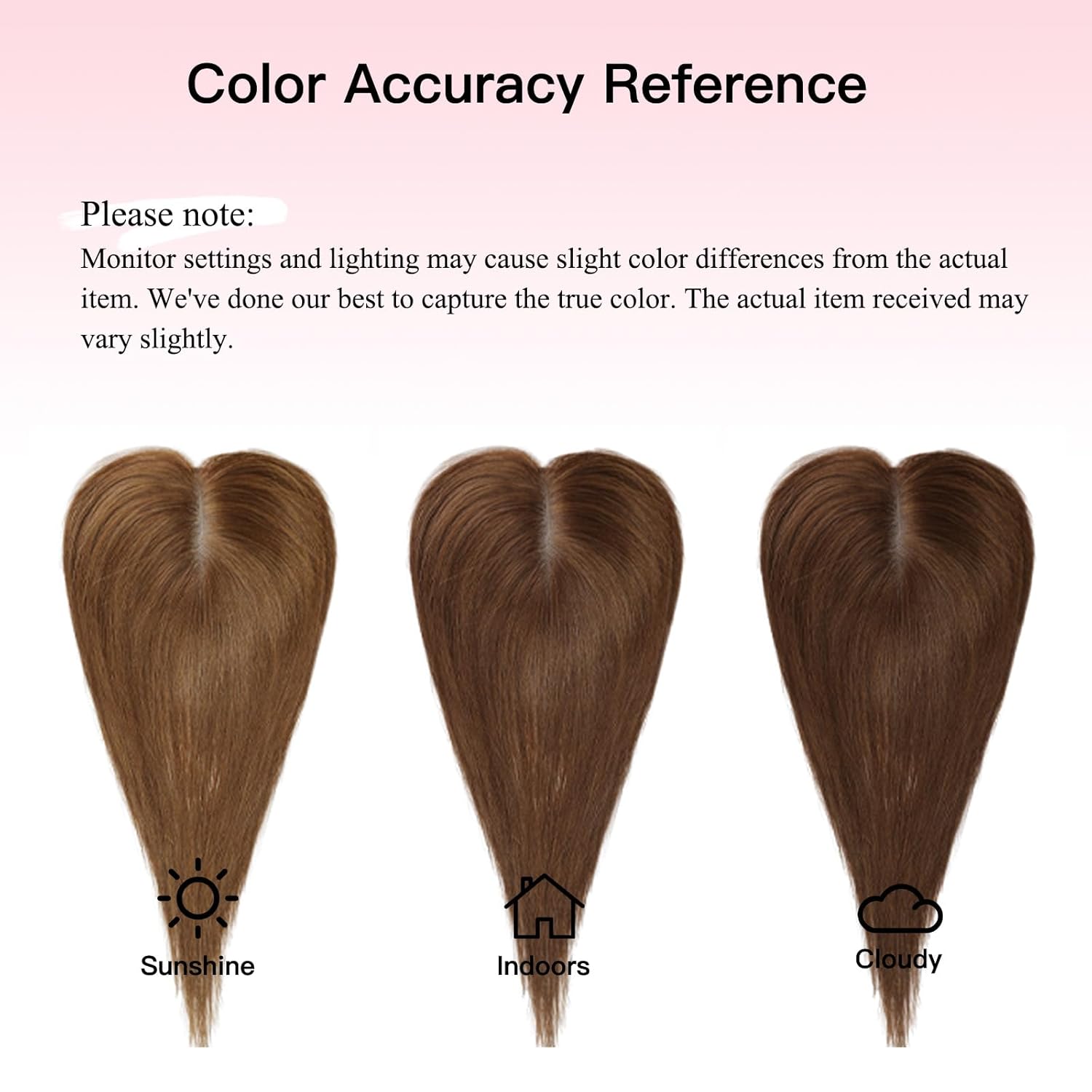 EMMOR 14 Inch Human Hair Topper for Women with 4 × 5 Inch Hand-Tied Base, 100% Real Hair Topper for Thinning Hair with 4 Non-Slip Clips, Natural Looking Hairpieces(Brown)
