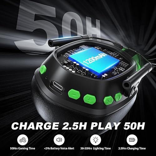 Miniatura 6 de VK81 Gaming Headset Deep Black and Green