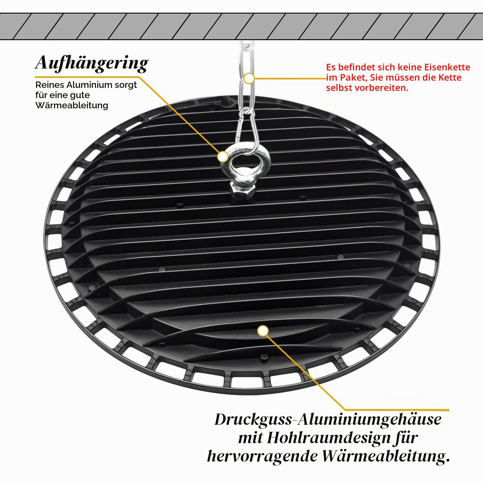 UFO Werkstattlampe LED Strahler Industrielampe Hallenbeleuchtung | 6500K kaltweiß IP65 High Bay Licht Werkstatt Deckenleuchte Industriestrahler für Fabriken Garage Lagerhaus, 4pcs 200W