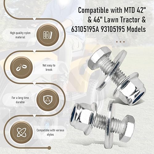 Miniatura 4 de 631-05195A 631-05195 Accesorios de enchufe de mantillo compatibles con tractor de césped MTD de 42 y 46 pulgadas, compatible con modelos 63105195A