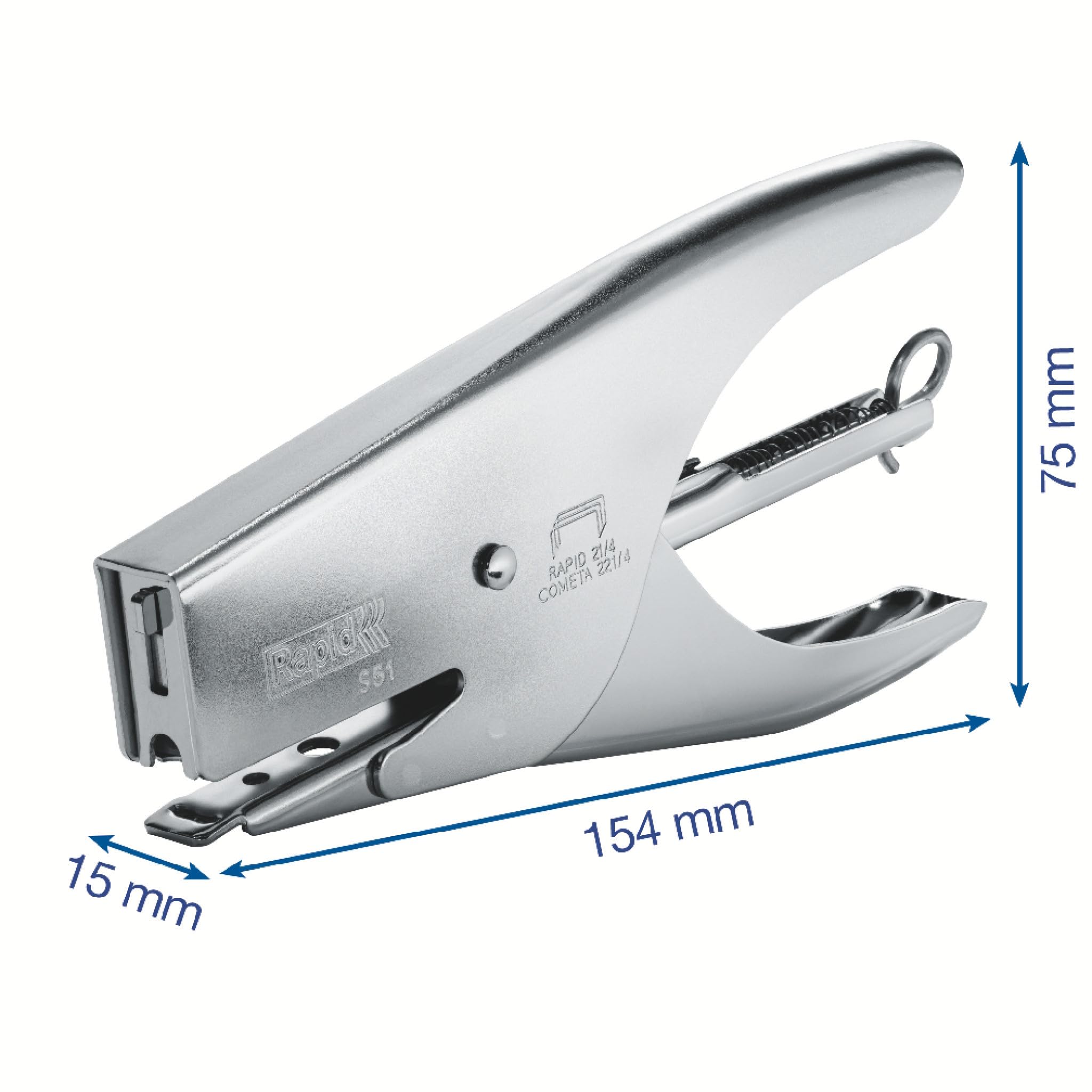 Rapid 10538702 Heftzange S51, Metall, 12 Blatt, nickel