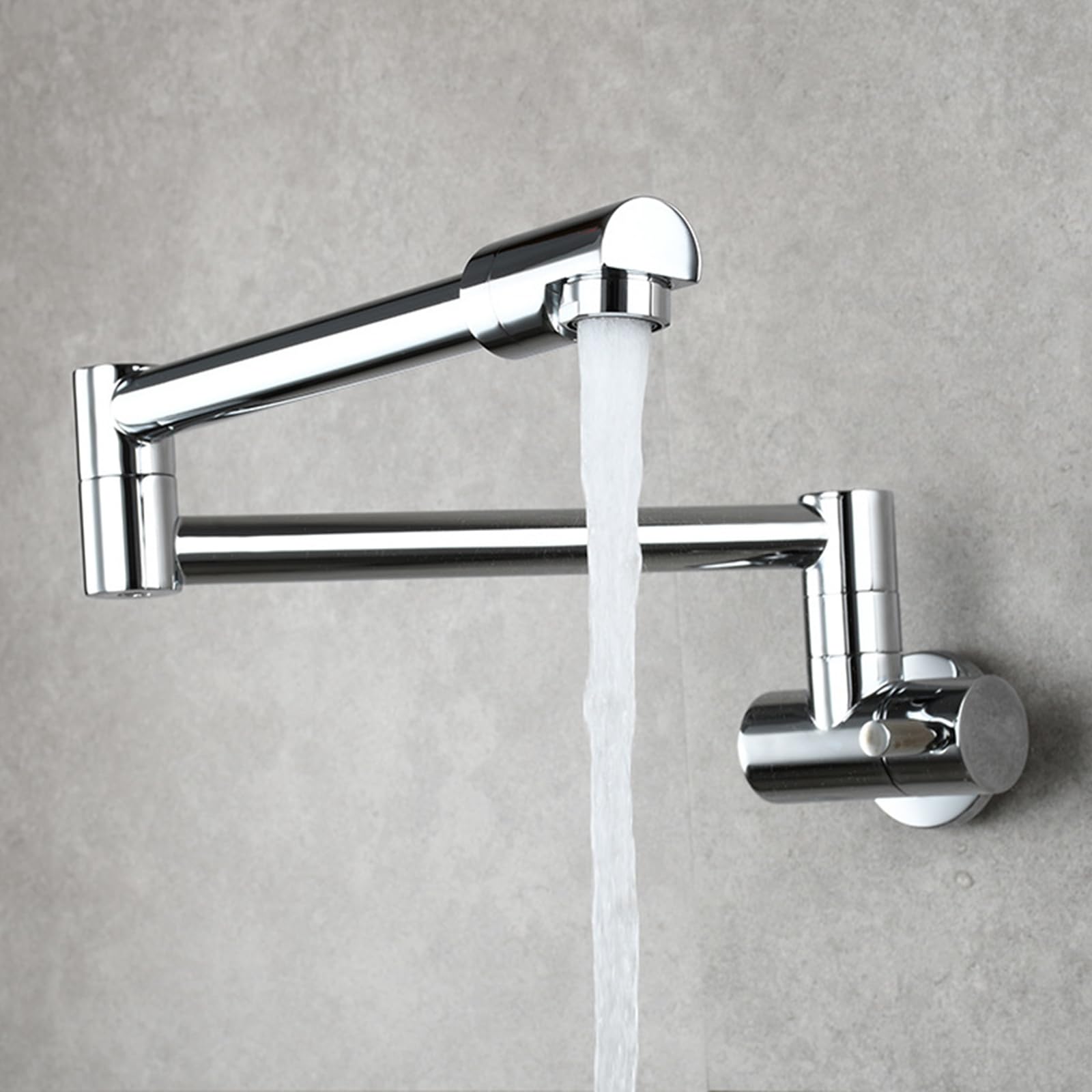 ZYCHSJXA Wall Mounted Kitchen Tap, Cold Water Tap Folding Swivel Brass Single Handle Sink