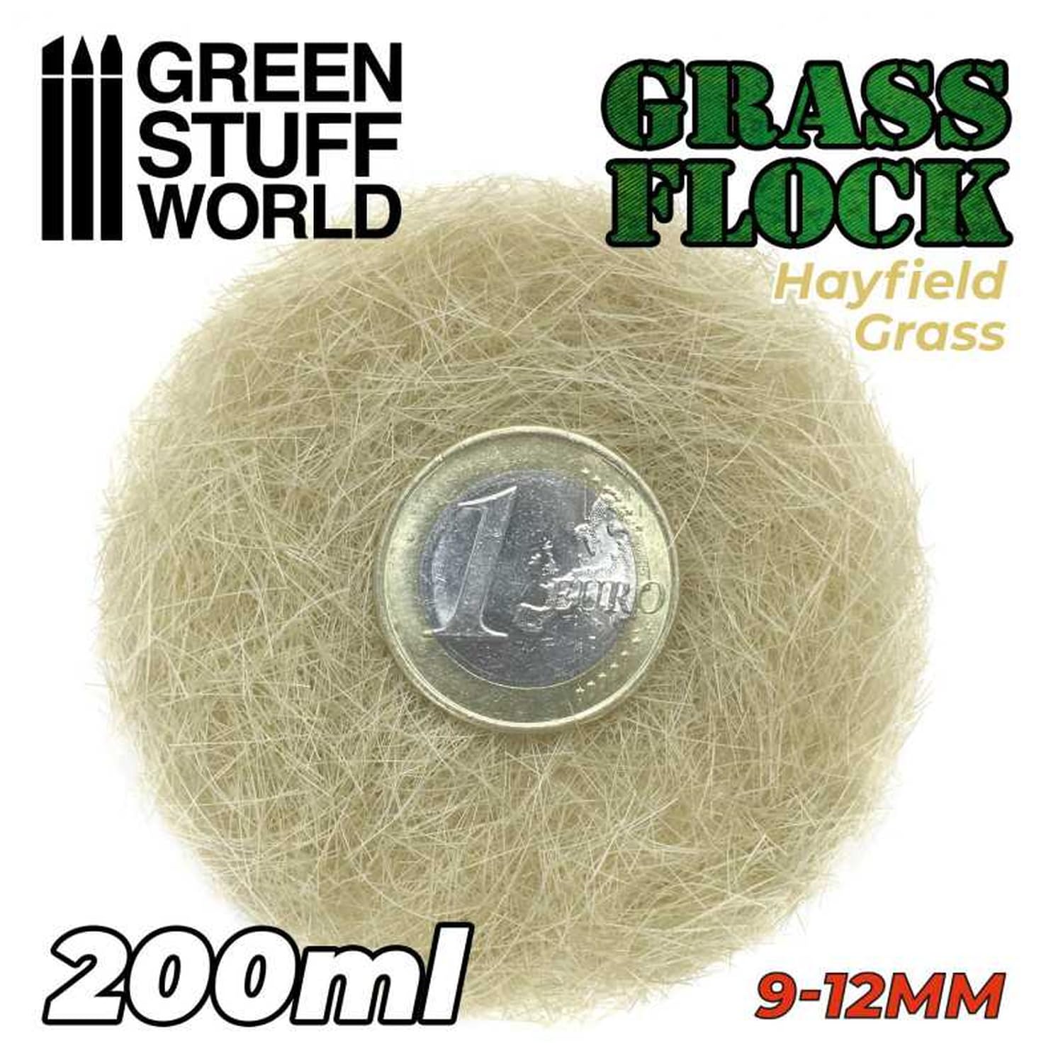 Greenstuff World GSWD-11165 Static Glass 0.4 - 0.5 inches (9 - 12 mm), Hay (200 ml), Hobby Material
