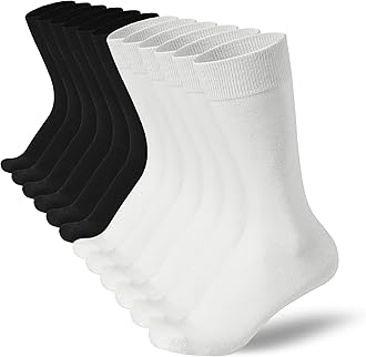 Men's Cotton Crew Socks, Super Soft and Breathable Dress Crew Thin Socks Lightweight Socks for Men 3-6 Pairs Pack Size 8-14