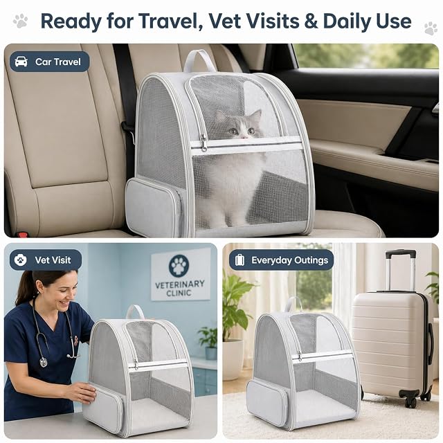 Foto 5 de 7 de PRITOK Mochila para gatos grandes: mascotas para gatos y perros pequeños de 8 kg