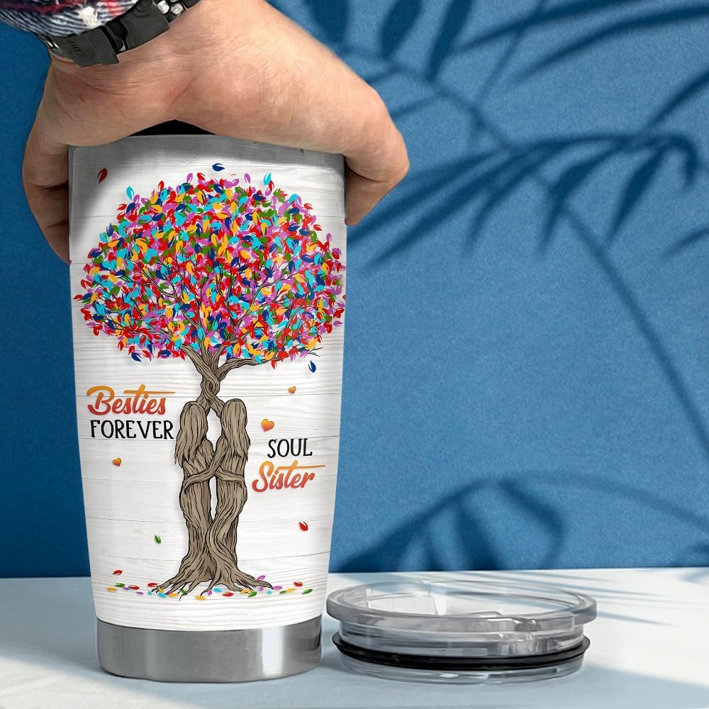 SANDJEST Best Friend Tumbler 20oz Besties Gifts for Women BFF Soul Sister Bestie Stainless Steel Insulated Tumblers Coffee Travel Mug Cup Friendship Gift for Birthday Christmas - Image 5