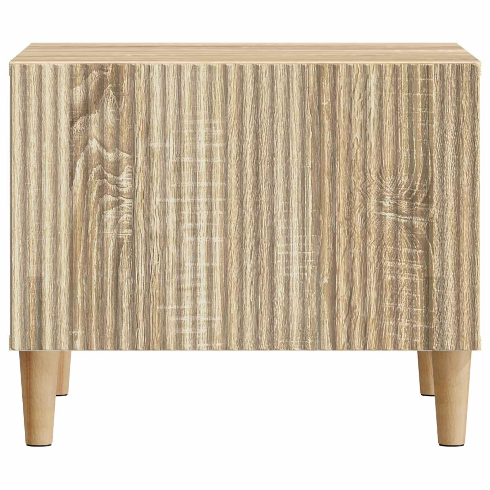 Stolik kawowy dąb Sonoma 49 x 50 x 40 cm z materiału drewnopochodnego stolik pomocniczy z miejscem do przechowywania i szufladą do salonu, salonu, biura, wszechstronny, trwały, nowoczesny