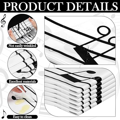 Miniatura 3 de 6 piezas de camino de mesa musical de plástico, impermeable, decoración de entretenimiento musical para decoración de fiesta musical, regalo de