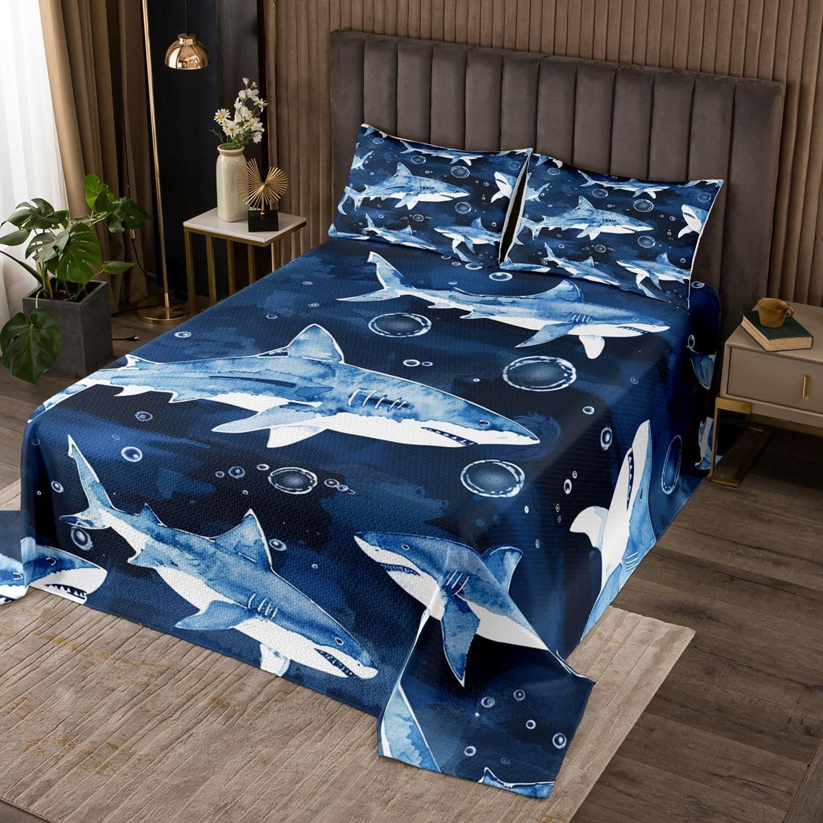 Feelyou Hunting Woodland Duck Bedspread Queen Size Mallard Duck Coverlet Set Rustic Farmhouse Animal Quilted Coverlet for All Season with 2 Pillowcases Lightweight