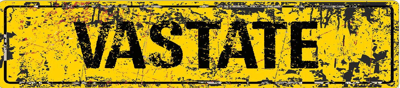 VASTATE Yellow Grunge style rustic vintage look 8" wide MAGNET for use on any steel surface