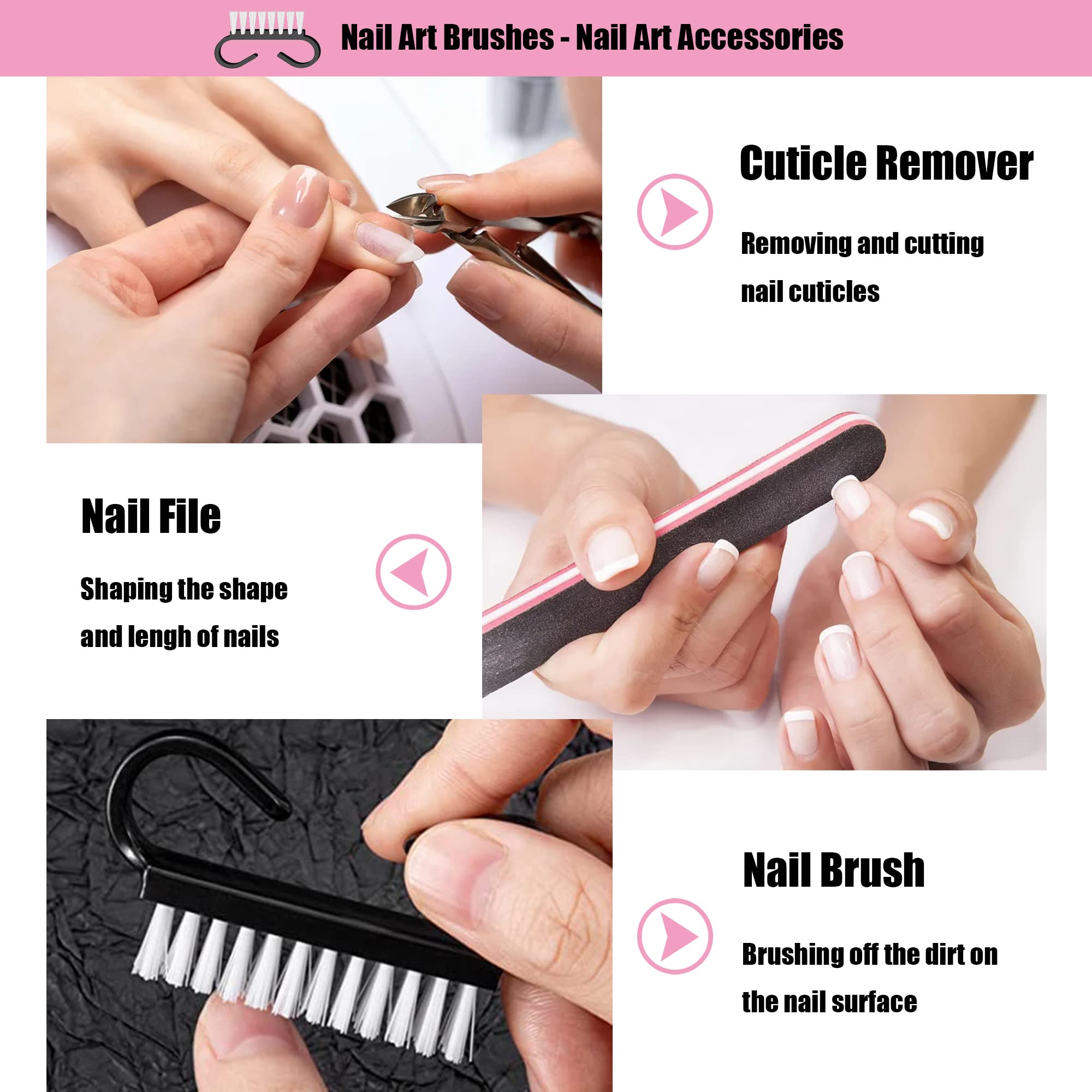 10 Piezas Cepillos de Uñas de Plástico Nail Art Dust Removedor Nail Brush Cepillo de Plástico con Mango Herramientas de Manicura Cepillo de Limpieza para Uñas Manos Pies Manualidades y Grietas