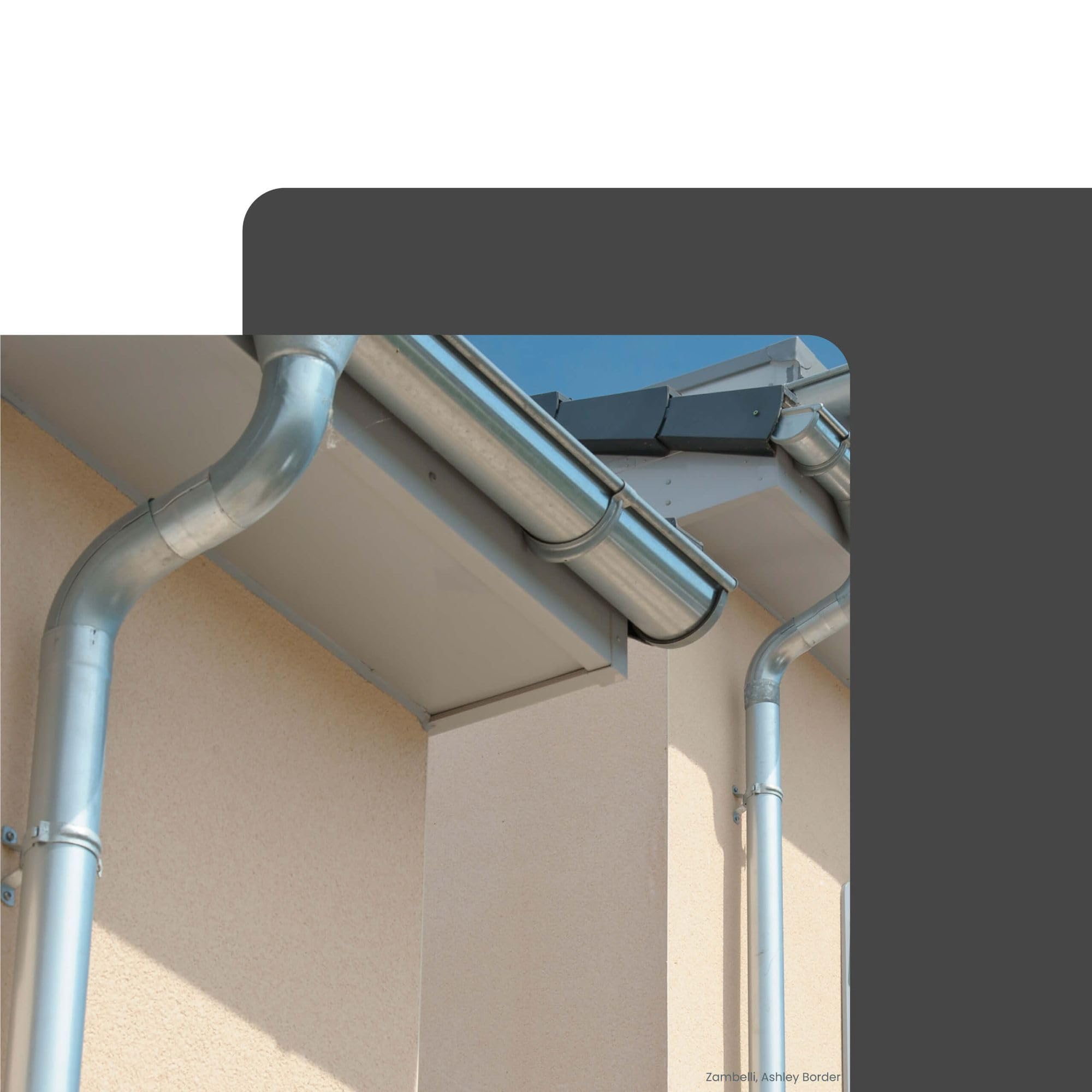 ZAMBELLI Tuyau Descente Zinc Agrafé 80mm, 2m Argent Anticorrosion Facile