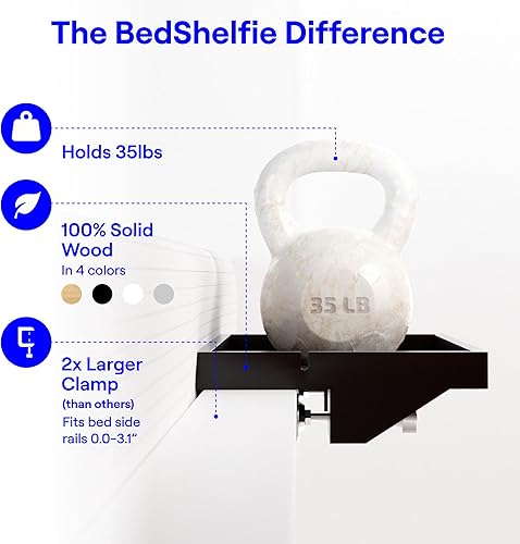 Miniatura 17 de BedShelfie Estante de noche para dormitorio, litera y litera superior, artículos esenciales para dormitorio universitario, bandeja de escritorio
