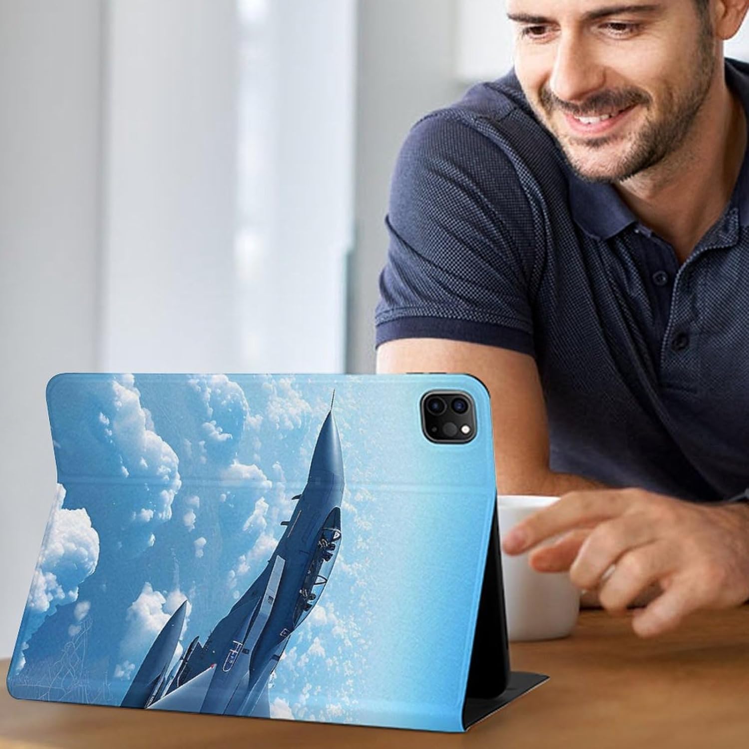 F-15 Eagle Jet Plane Printed Case Trifold Stand Protective Cover Compatible with IPAD Pro 20/21/22(11in)