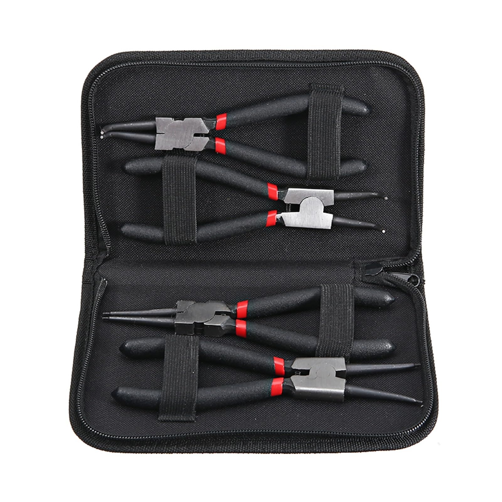 Set Di 4 Pinze for Anelli Elastici Da 7 Pollici, A Becco Lungo, Piegato, Interno Ed Esterno, Strumento Di Rimozione Dell'anello Elastico Di Fissaggio
