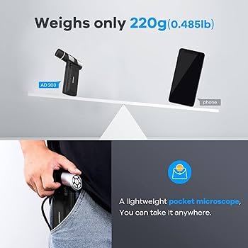 ★超美品★ Andonstar デジタル 顕微鏡 マイクロスコープ AD203 Amazon.com : Andonstar AD203 Handheld Digital Microscope