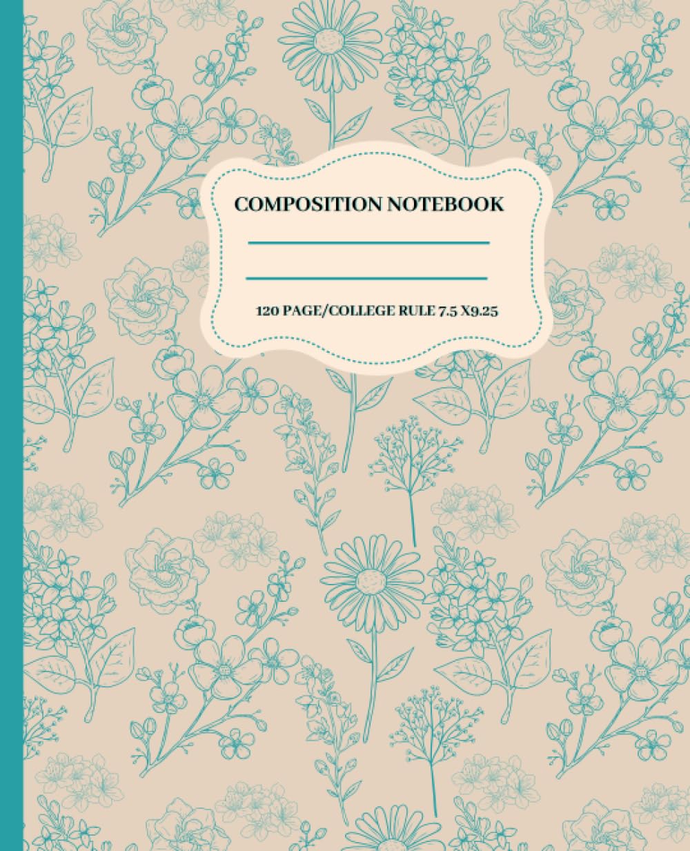Composition Notebook: Vintage Floral College Ruled Notebook