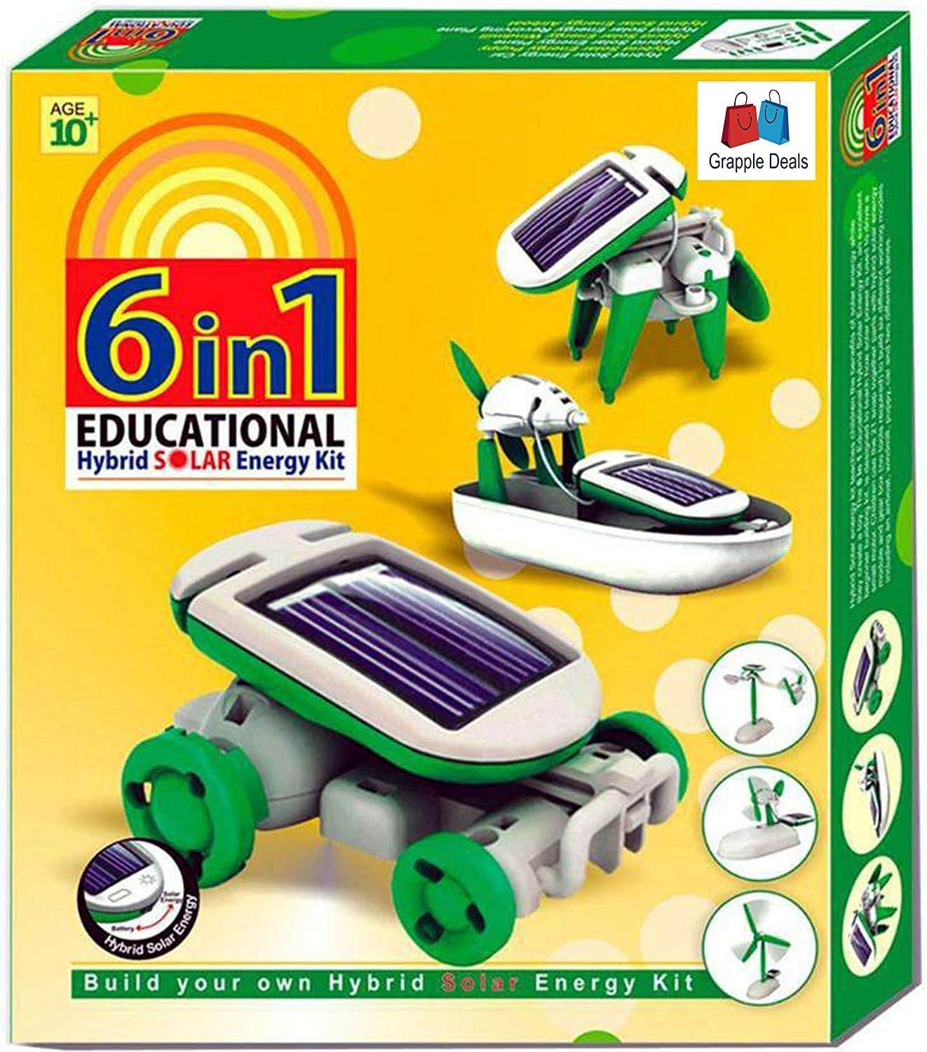 Educational 6 in 1 Solar Power Energy Robot Toy Kit Alternative Energy Electronic Hobby Kit (B0D4ZGTB7Y) Amazon Price History, Amazon Price Tracker