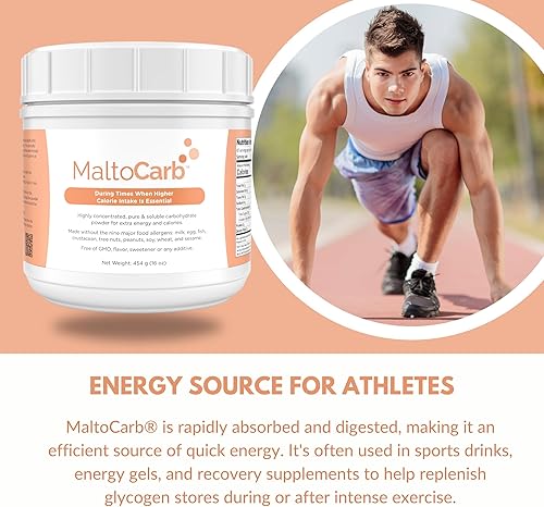 Miniatura 4 de MaltoCarb Maltodextrina en polvo  Polvo de carbohidratos para energía sostenida, alto en calorías, absorción rápida, sin gluten, a base de plantas,