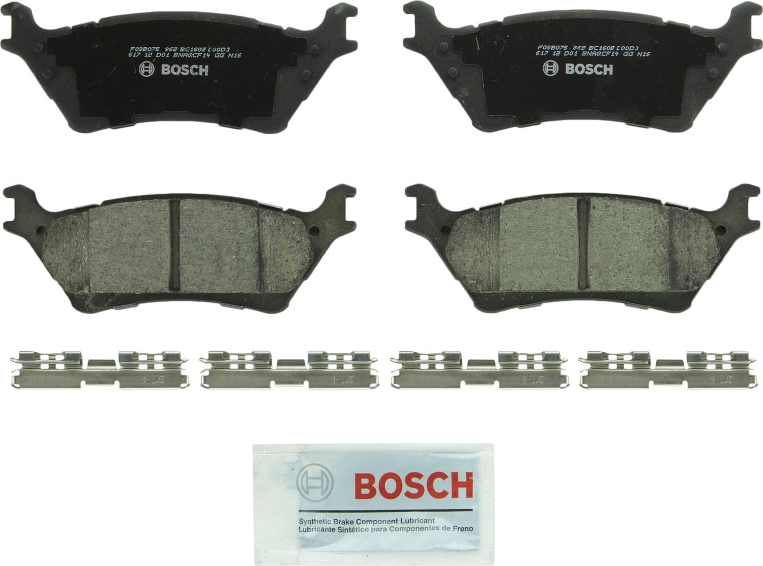 BOSCH BC1602 QuietCast Premium Ceramic Disc Brake Pad Set - Compatible with Select Ford F-150; REAR