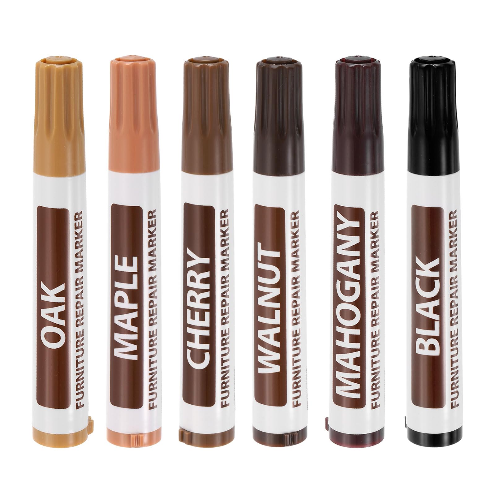 uxcell Furniture Repair Wood Markers, 6 Pcs 6 Colors Touch Up Filler Sticks, Oil Based Paint Markers for Scratches, Wood Floors, Tables, Cabinet,