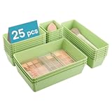 Vtopmart 25 PCS Plastic Drawer Organizers Set&comma; 4-Size Versatile Bathroom and Vanity Drawer Organizer Trays&comma; Storage Bins for Makeup&comma; Bedroom&comma; Kitchen Gadgets Utensils and Office