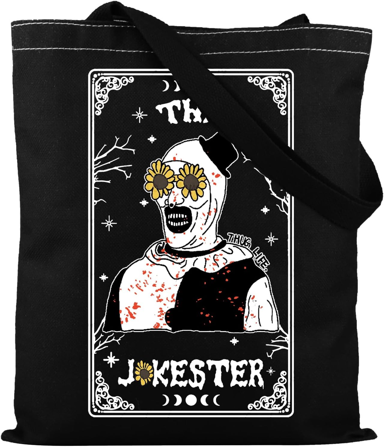 TSOTMO Horror Merch Scary Clown Tote Bag for Horror Film Lovers Halloween Scary Movie Gift (JOKE)