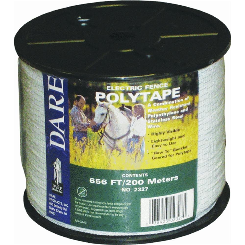 み Dare Prod.2327Electric Fence Poly Tape-.5 200M POLY FENCE TAPE