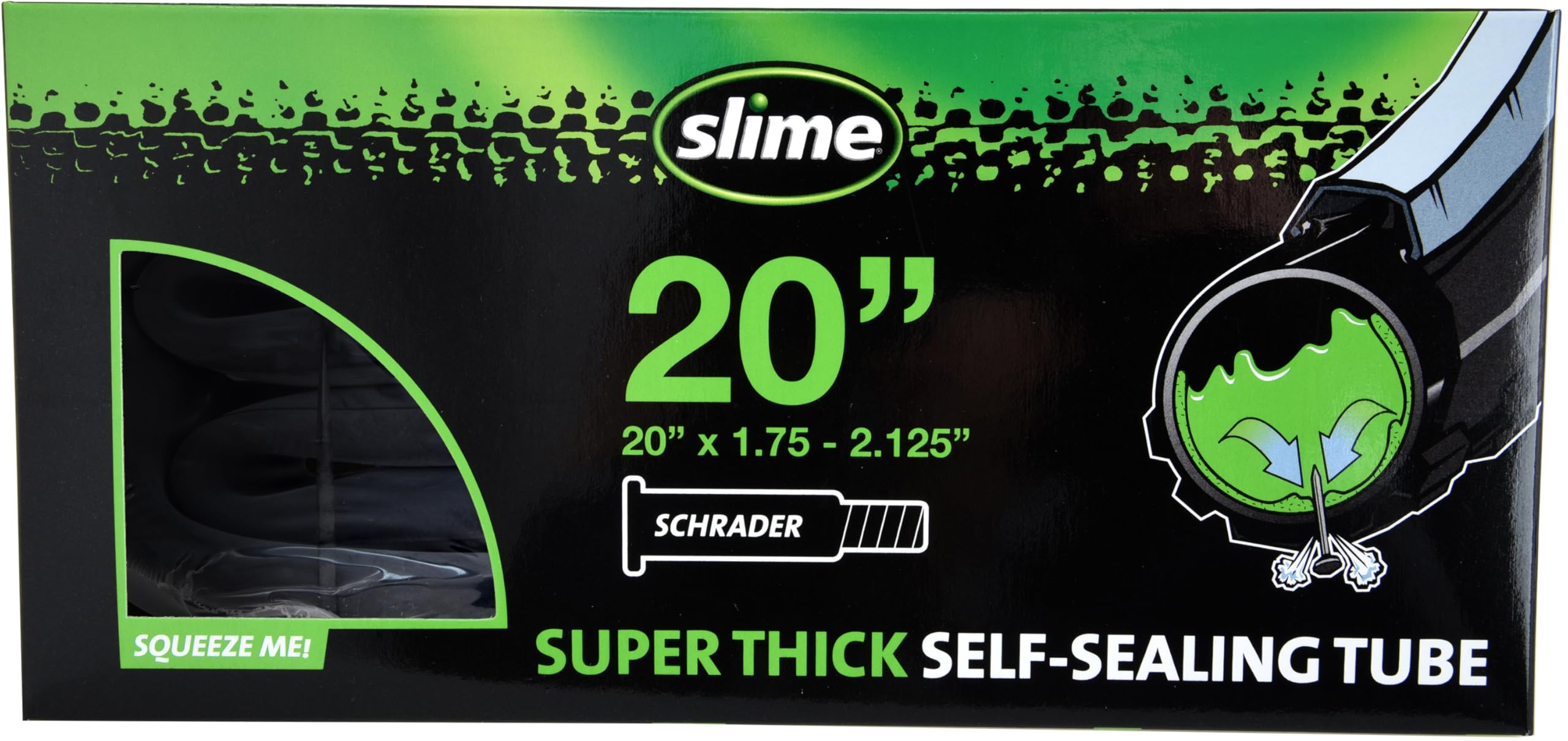 Slime Extra Strong Self-Sealing Inner Bike Tube for Bicycle Tires w/Slime Sealant Inside &amp; Fibro-Seal Technology