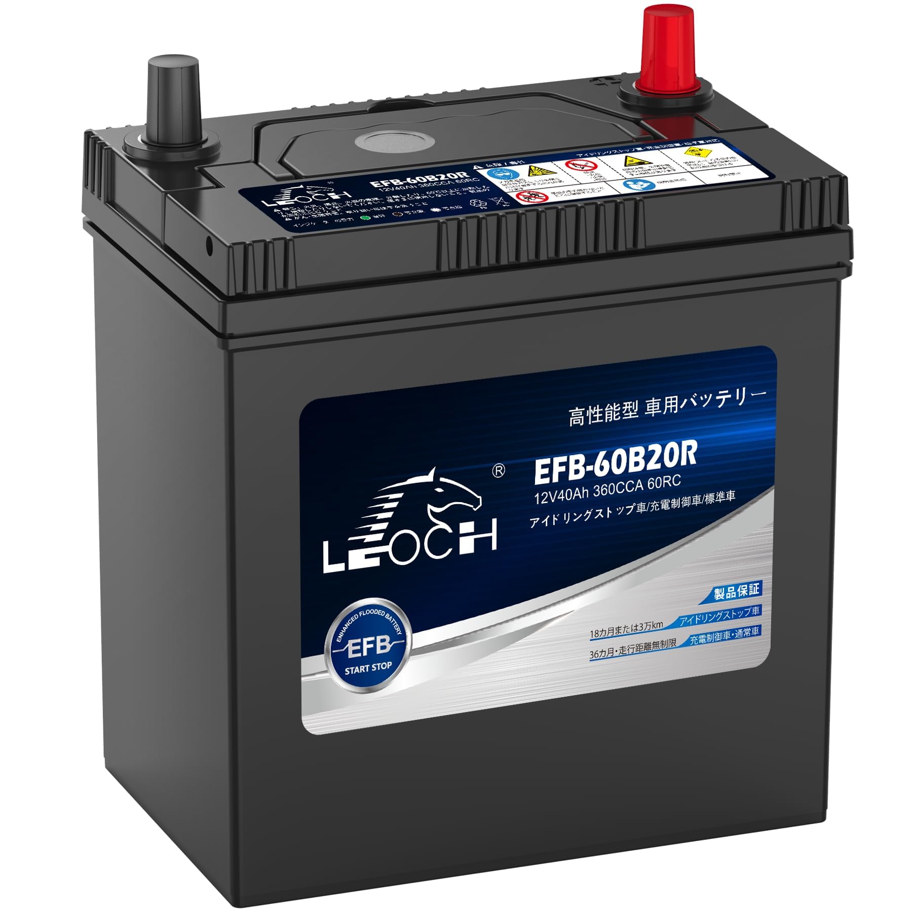 Amazon | LEOCH 車用バッテリー EFB-60B20R (60B20R / M-42R