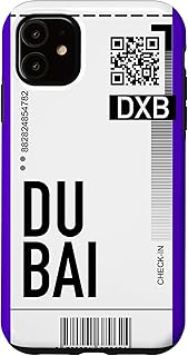 iPhone 11 Dubai Air Ticket Phone Case Boarding Pass Souvenir Purple Case