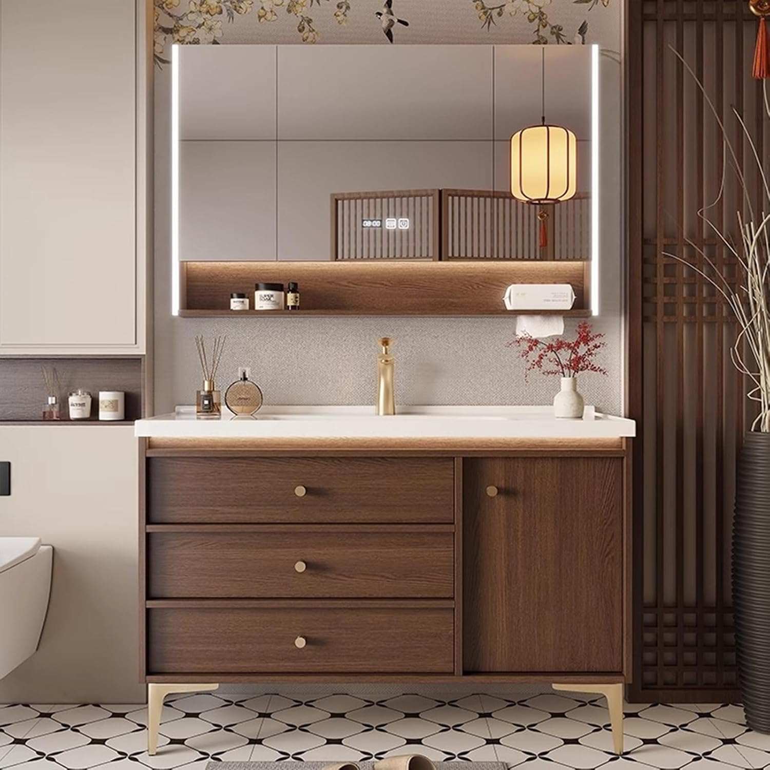 Oneroom Sink for Small Bathroom,Bathroom Vanity Sink/Vanity Sink,Lighted Vanity Mirror wall Mounted,Corner Bathroom Vanity with Sink,wall Mirror for Bathroom,Restroom Vanity with Sink