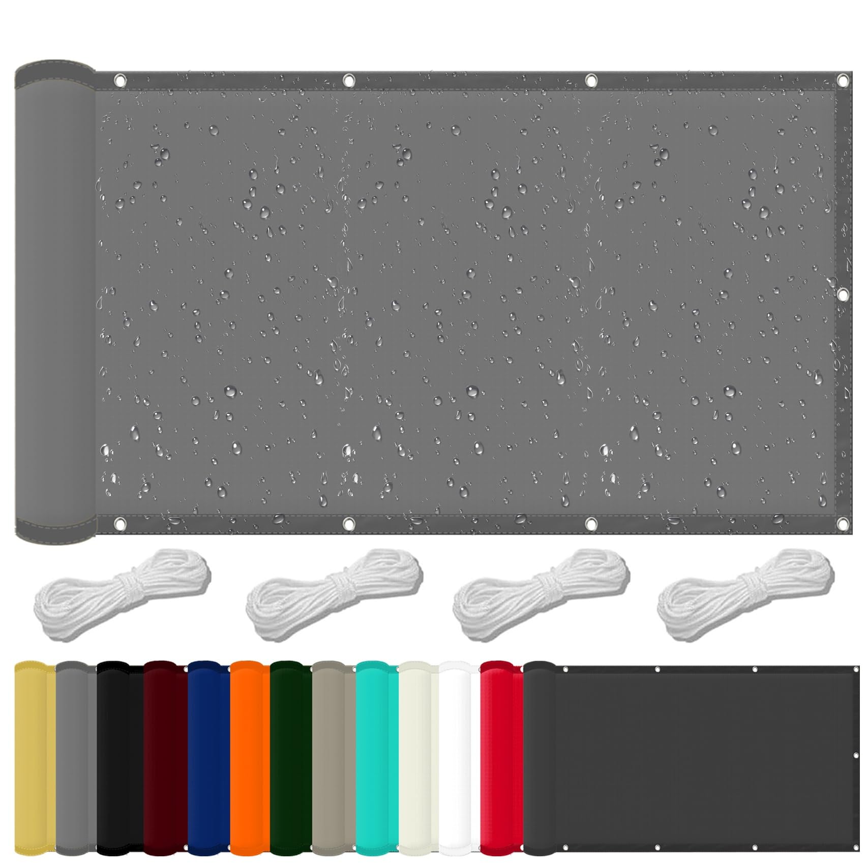Voile d'ombrage 210x310 cm gris clair pour jardin et terrasse