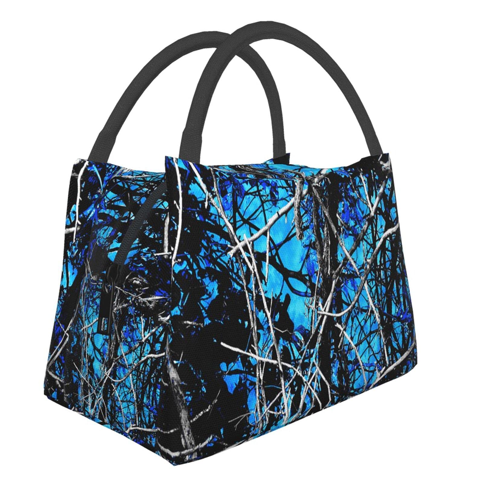 Muddy Girl Camo Blue Portable Insulation Bag Tote Bag Storage Small Tote Bag