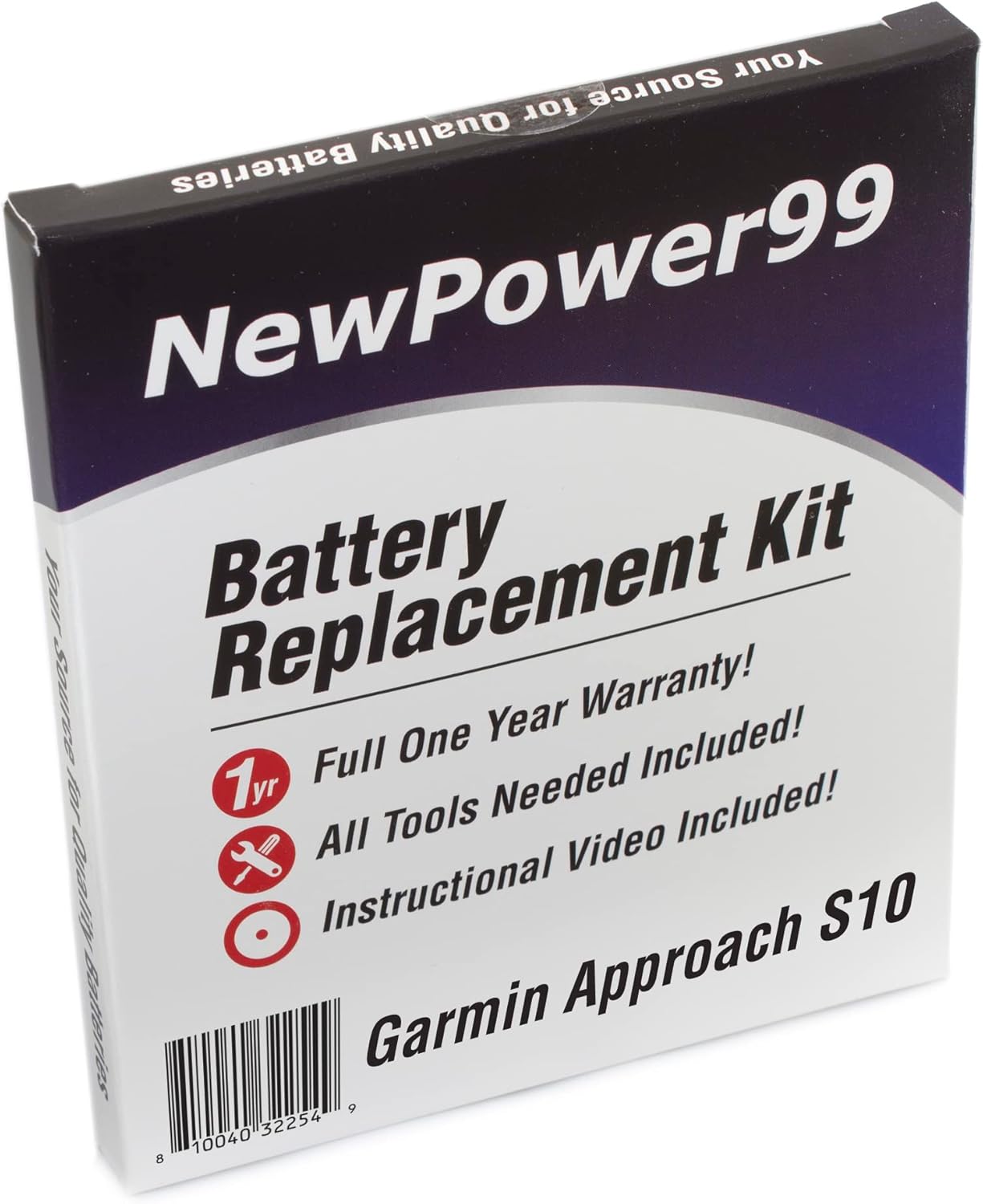 NP99sp NewPower99 Battery Kit for Garmin Approach S10 with Tools, Video Instructions and Long Life Battery