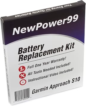 NewPower99 Battery Kit for Garmin Approach S10 and S20 with Tools, Video Instructions and Long Life Battery