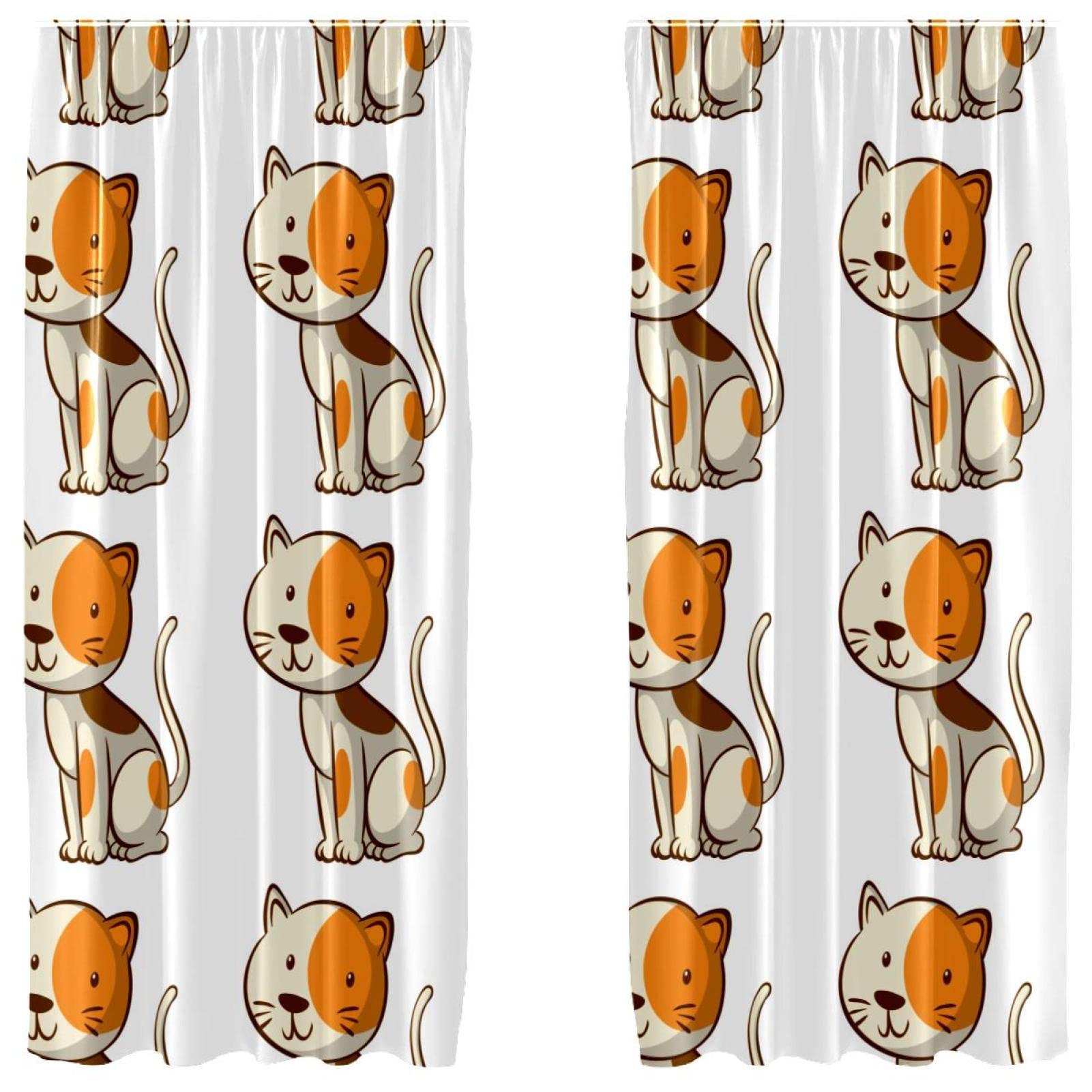 Rideaux de fenêtre chat sans couture pour embellir un salon sombre