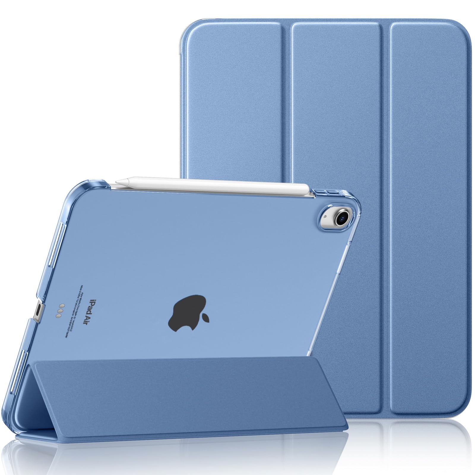 Maledan Hülle für iPad Air 11 Zoll (M4 2026/M3 2025/M2 2024), iPad Air 5./4. Generation (2022/2020) 10,9 Zoll, Ultraleicht Hochfest Schutzhülle mit Matte PC-Rückseite, Auto Schlafen/Wachen, Mattblau