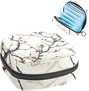 RODAILYCAY Tampons Holder for Purse, Portable Feminine Menstruation Pad Holder, Tree and Flower Cute Sanitary Napkin Storage Bag for Women