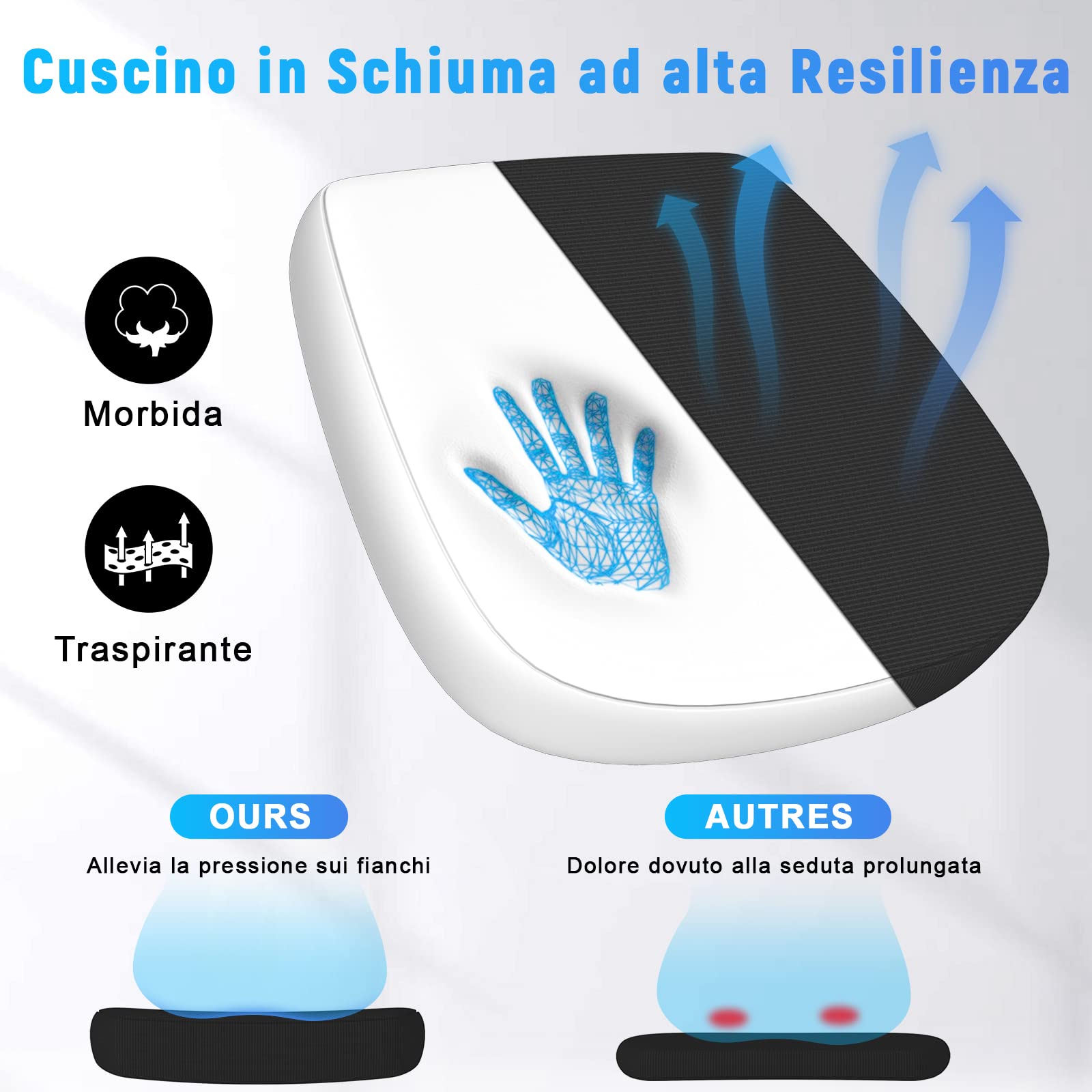 rattantree Sedia da Ufficio con Supporto Lombare, Sedia Ufficio Ergonomica con Braccioli Regolabili in Rete Traspirante, Altezza Regolabile e Schienale Inclinabile con Ruote Girevoli, Nero