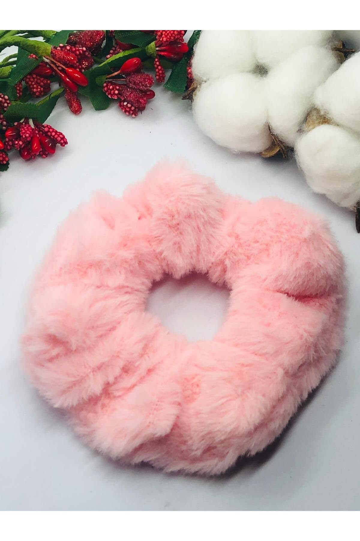 PEMBE PELUŞ LASTİK TOKA Pembe Tek Ebat