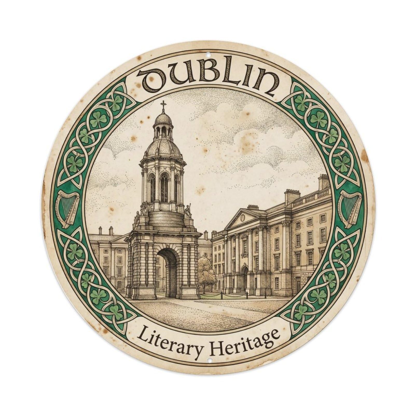 Vintage Travel College Ireland Metal Tin Sign