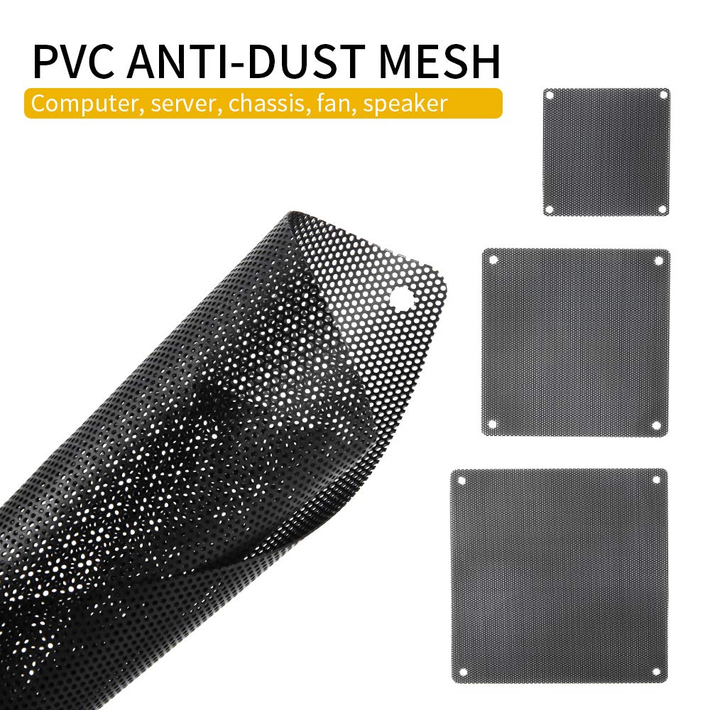 140 mm Computer Lüfter Filter PC Staubfilter Länge 5,51 x 5,51 Zoll (LxB), Schwarz – 10 Stück (140 x 140)