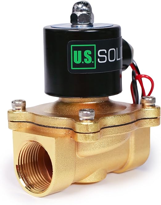 U.S. Solid Solenoid Valve 1 Inch Zinc-Alloy 24V DC Electric Water Valve, NBR Seal Normally Closed