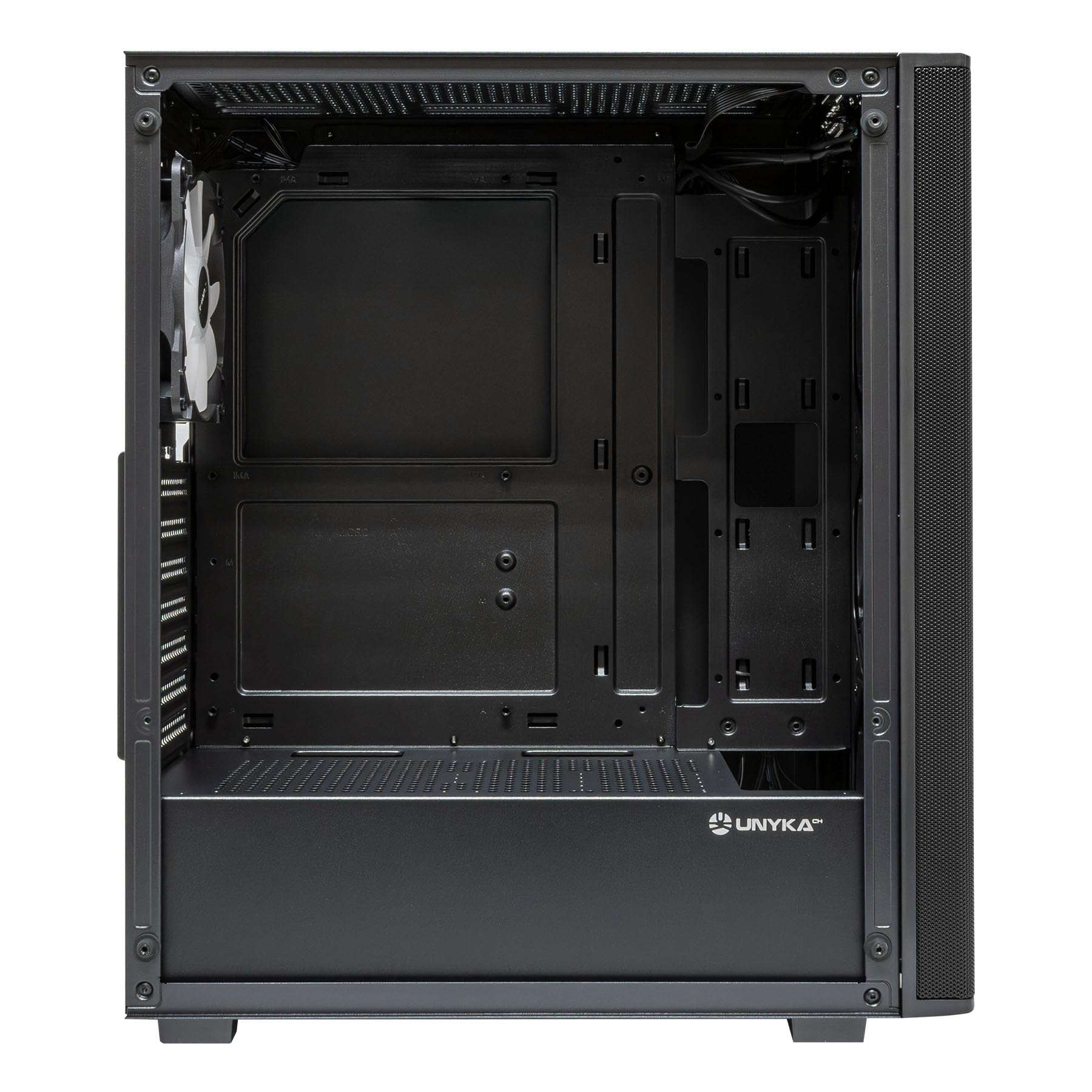 UNYKAch ATX MIR 100 - Scatola per computer da gaming grande formato con 4 ventole ARGB, 1 USB 2.0 e 3 USB 3.0