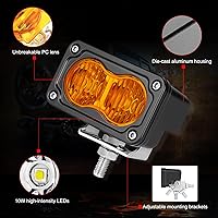 Vista 6 de Cápsulas LED ámbar, 2 unidades de luz de conducción de 40 W y 3 pulgadas, luz antiniebla ámbar, impermeable, para parachoques todoterreno, cubo