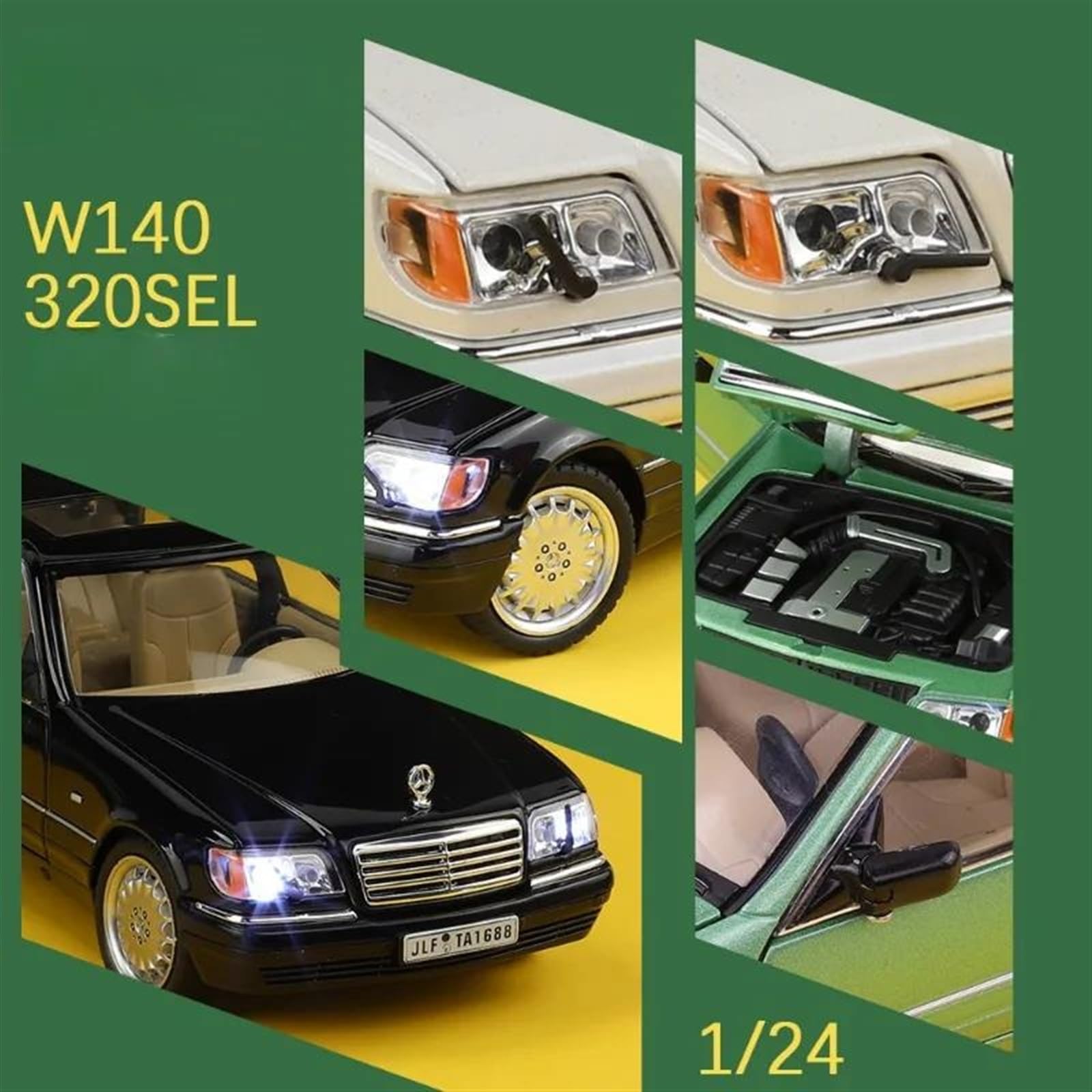 Amazon | ダイキャストカー 1/24 ベンツ W140 320SEL ヴィンテージカー