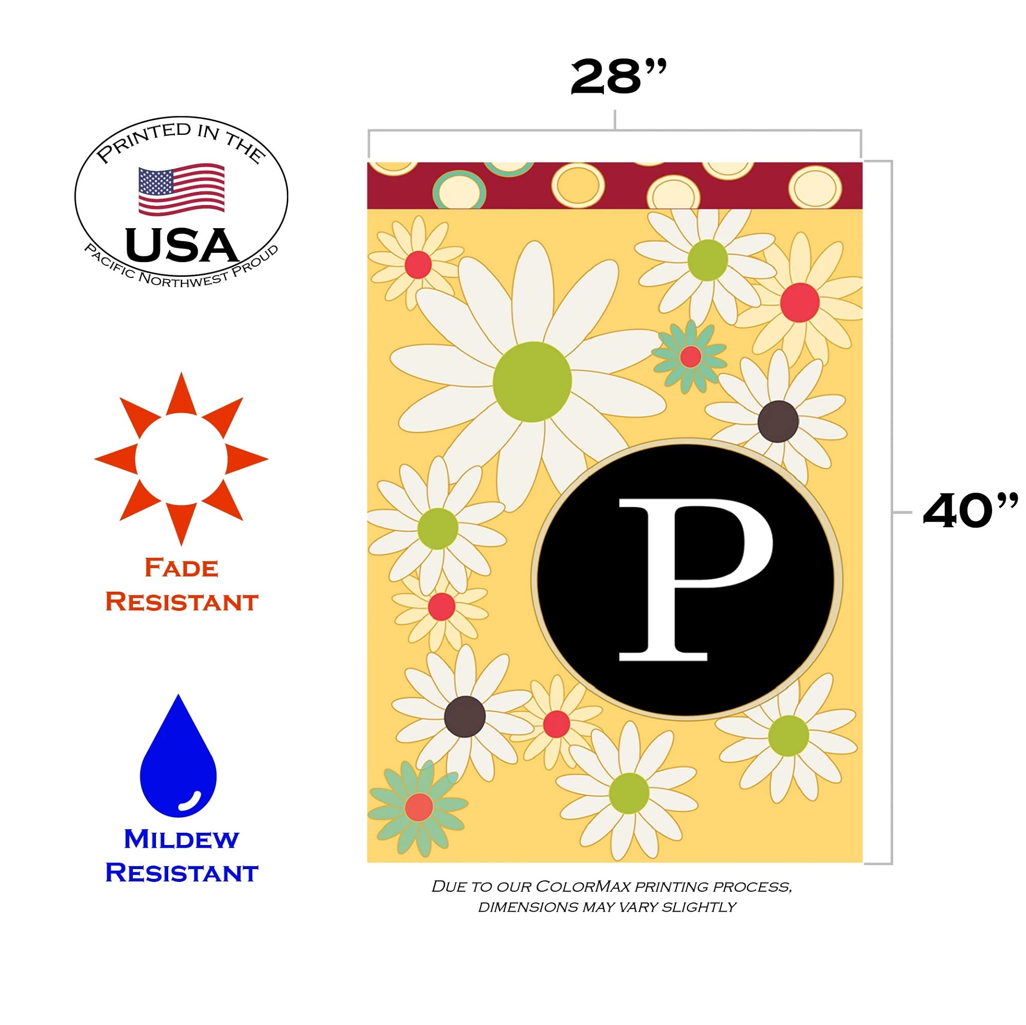 Toland Home Garden 119900 Monogram Bandera de Jardín con Inicial E