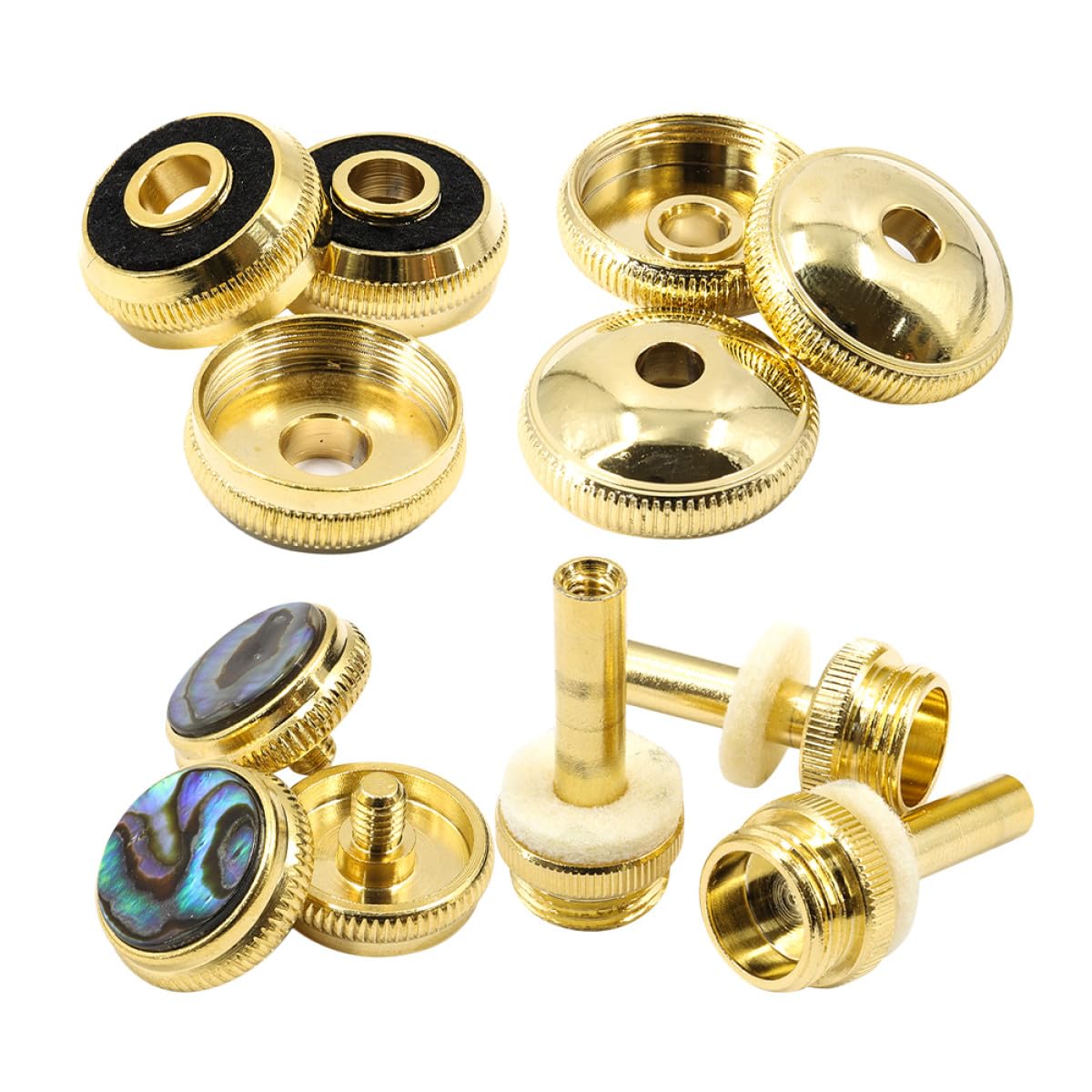 Juego de 12 Botones de Pistón para Trompeta Dorados de Metal, Mejora Precisión y Fluidez, Accesorios Elegantes para Músicos de Trompeta