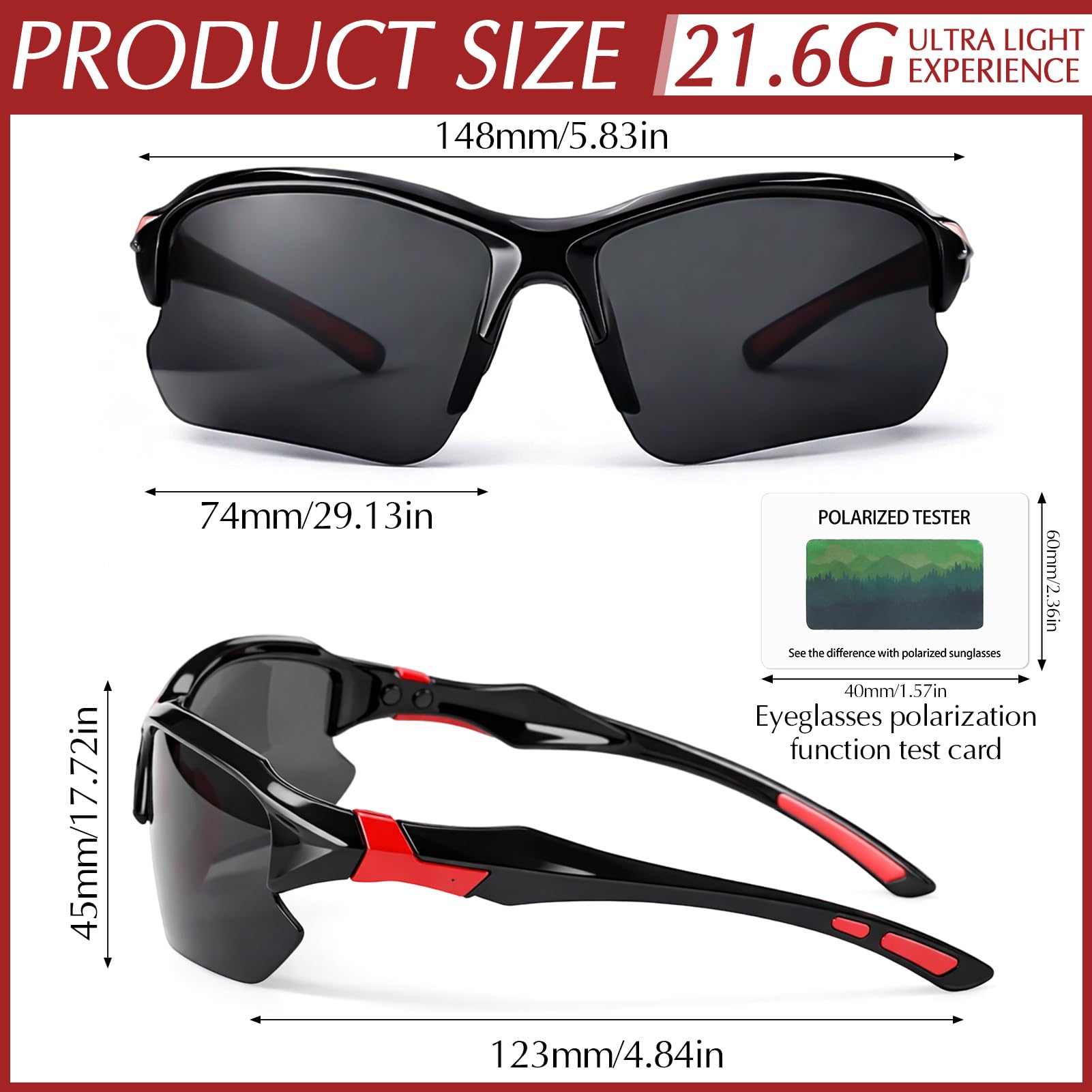4/5Pack Occhiali da sole sportivi polarizzati per uomo donna baseball ciclismo corsa pesca protezione UV occhiali da sole